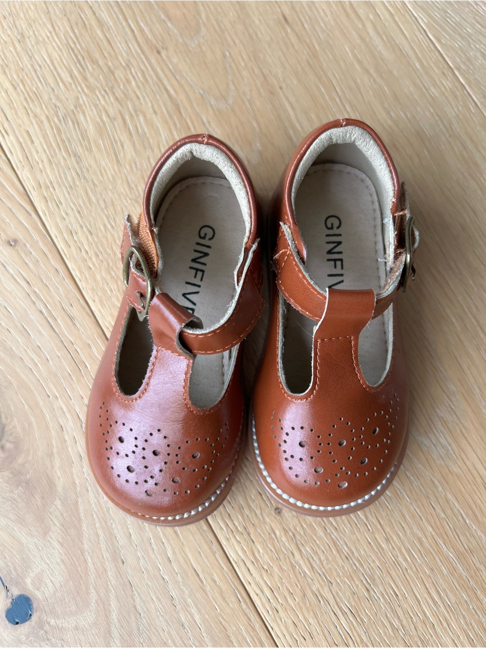 Brown T-Strap Mary Jane shoes